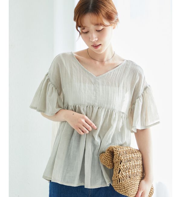  「《WEB限定アイテム》バックリボンガーゼブラウス」|シャツ・ブラウス|