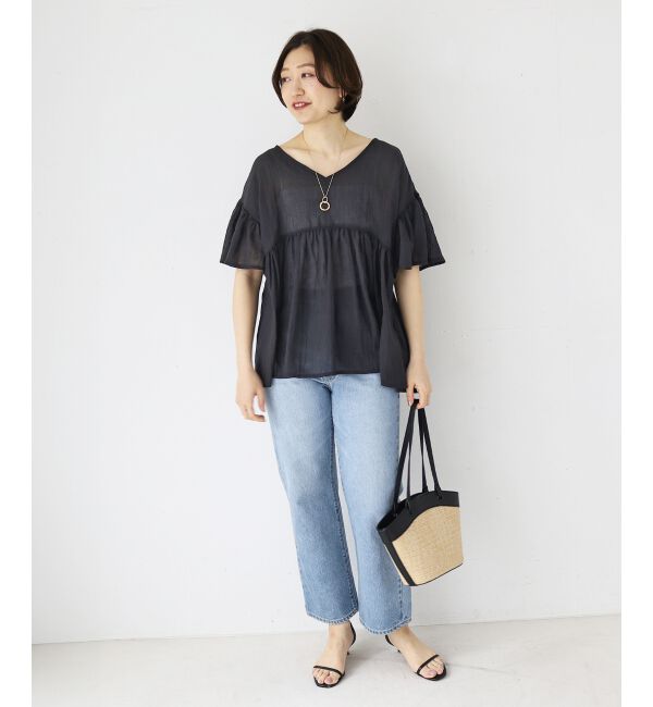  「《WEB限定アイテム》バックリボンガーゼブラウス」|シャツ・ブラウス|