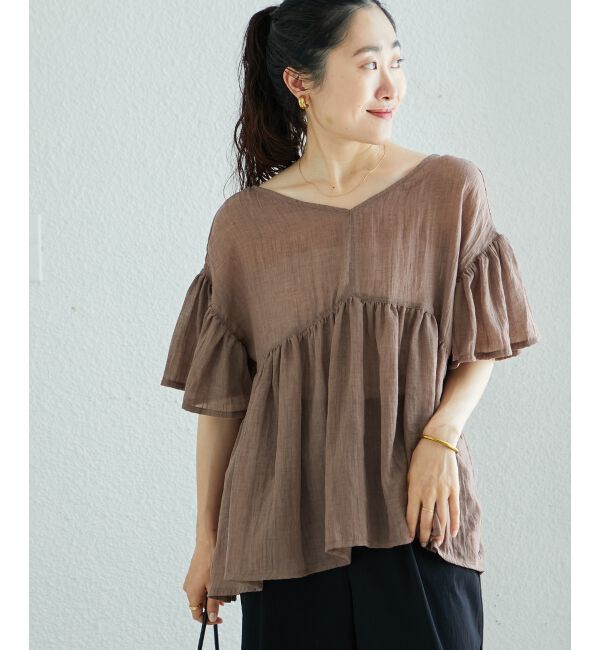 「《WEB限定アイテム》バックリボンガーゼブラウス」|シャツ・ブラウス|