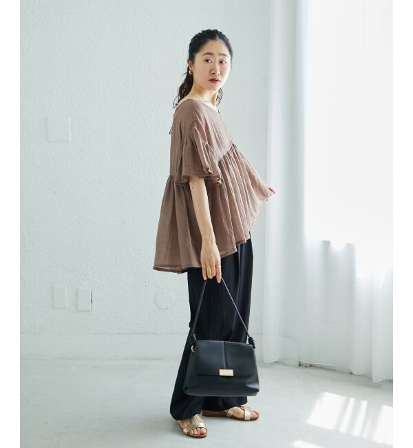  「《WEB限定アイテム》バックリボンガーゼブラウス」|シャツ・ブラウス|