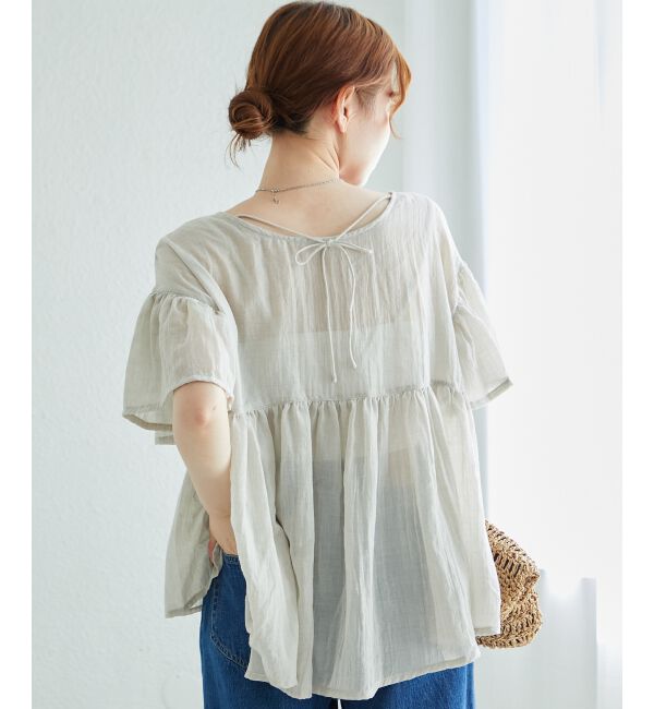  「《WEB限定アイテム》バックリボンガーゼブラウス」|シャツ・ブラウス|