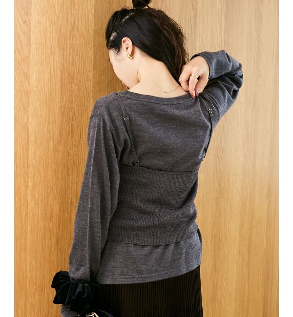  「《手洗い可能》ニットプルオーバー&times;ビスチェセット」|ニット・セーター|