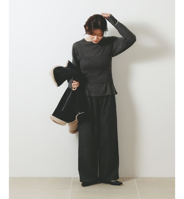  「《手洗い可能》ニットプルオーバー&times;ビスチェセット」|ニット・セーター|