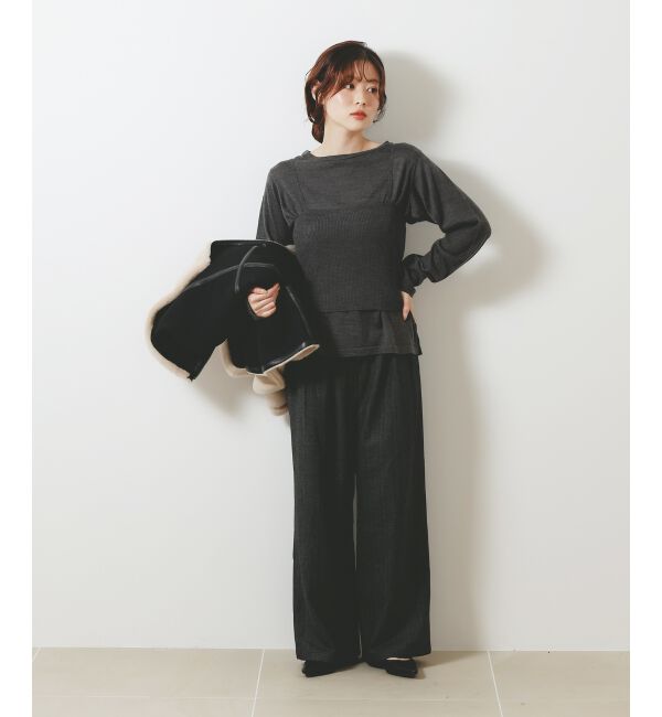  「《手洗い可能》ニットプルオーバー&times;ビスチェセット」|ニット・セーター|