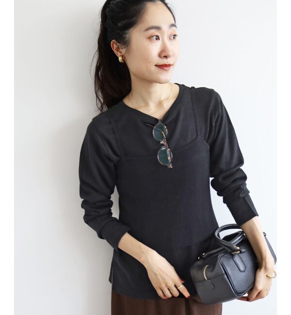  「《手洗い可能》ニットプルオーバー&times;ビスチェセット」|ニット・セーター|