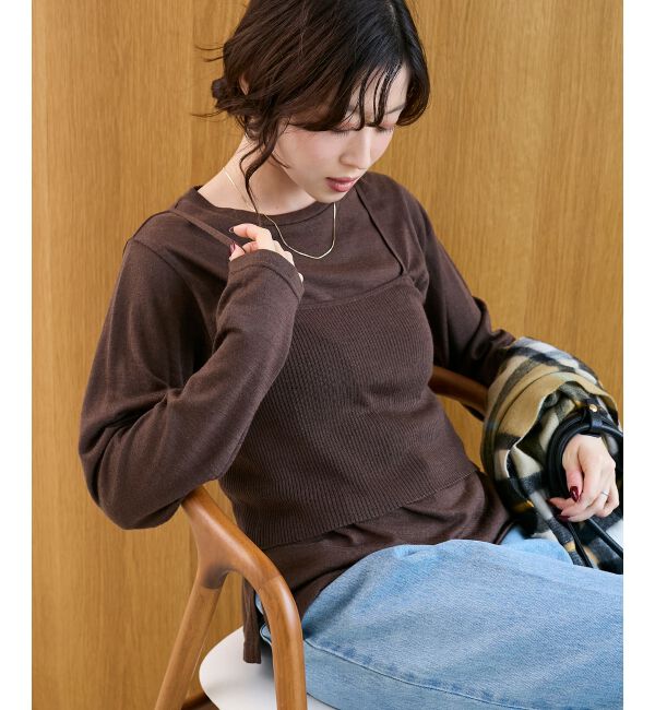  「《手洗い可能》ニットプルオーバー&times;ビスチェセット」|ニット・セーター|