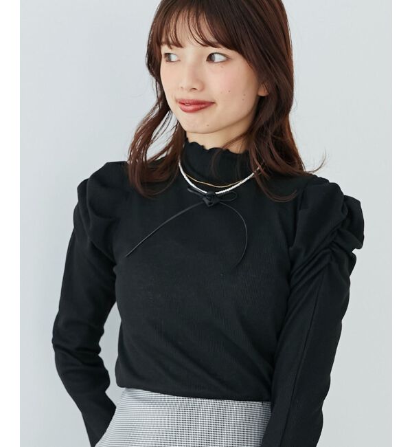 MAJESTICLEGON「Ladyライクパワショルトップス」|Tシャツ・カットソー|ブラック