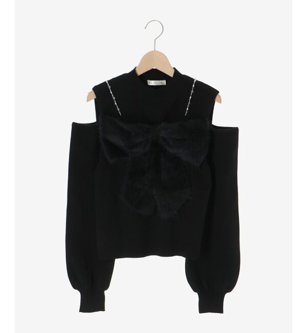  「ビッグリボンチェーン付きニット」|ニット・セーター|