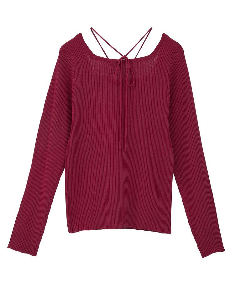 earth music&ecology「スクエアホルターネックリブプルオーバー」|ニット・セーター|