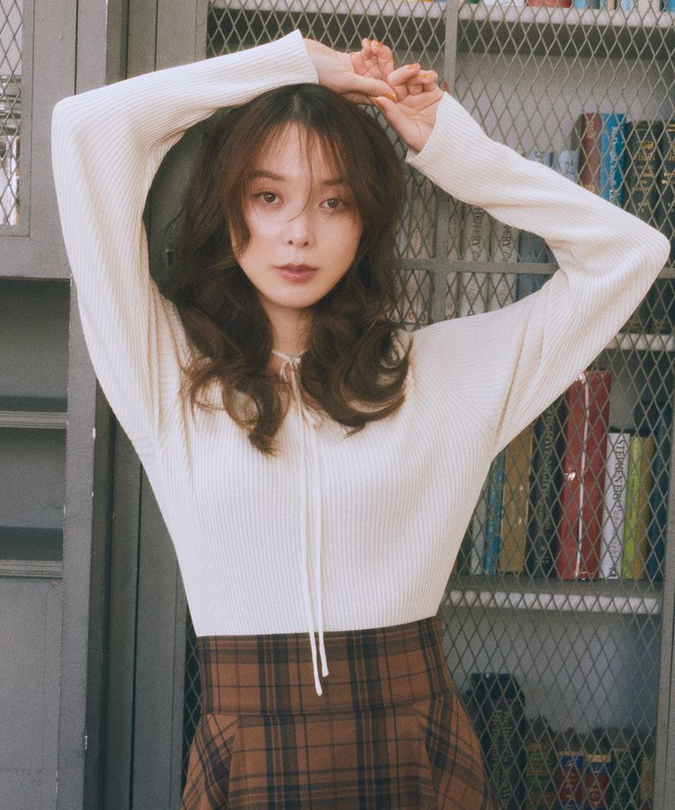 earth music&ecology「スクエアホルターネックリブプルオーバー」|ニット・セーター|