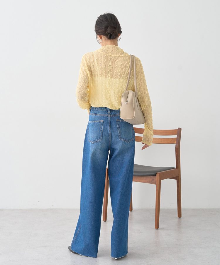 earth music&ecology「ハイネックシアーうねうねプルオーバー」|Tシャツ・カットソー|