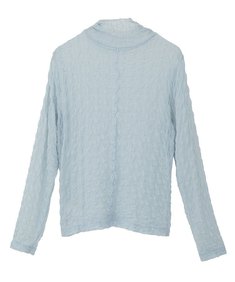 earth music&ecology「ハイネックシアーうねうねプルオーバー」|Tシャツ・カットソー|