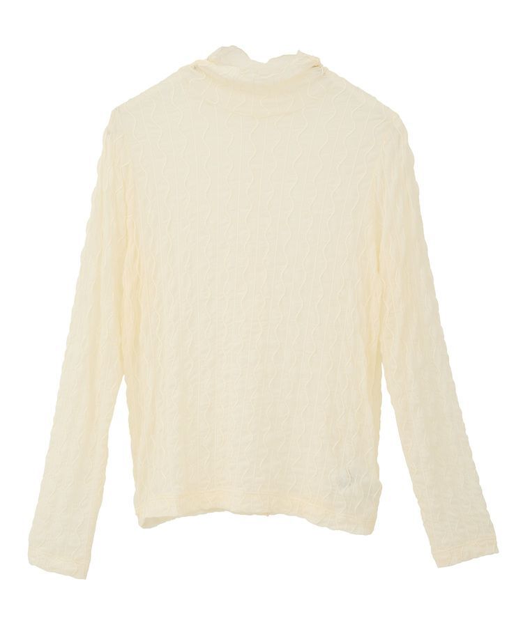 earth music&ecology「ハイネックシアーうねうねプルオーバー」|Tシャツ・カットソー|