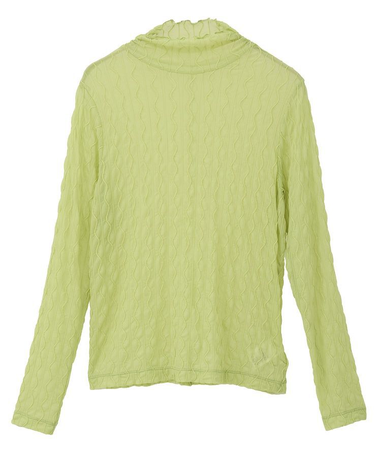 earth music&ecology「ハイネックシアーうねうねプルオーバー」|Tシャツ・カットソー|