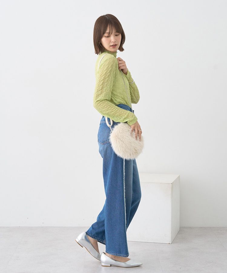 earth music&ecology「ハイネックシアーうねうねプルオーバー」|Tシャツ・カットソー|