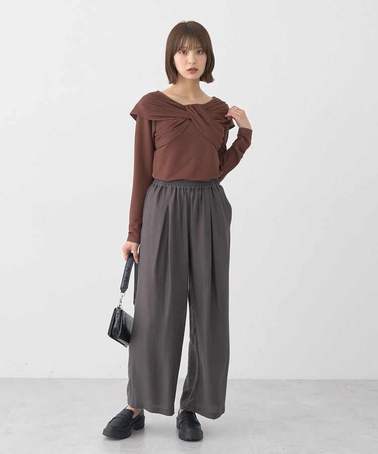 earth music&ecology「リボンライクドレーププルオーバー」|Tシャツ・カットソー|