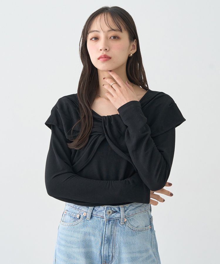 earth music&ecology「リボンライクドレーププルオーバー」|Tシャツ・カットソー|