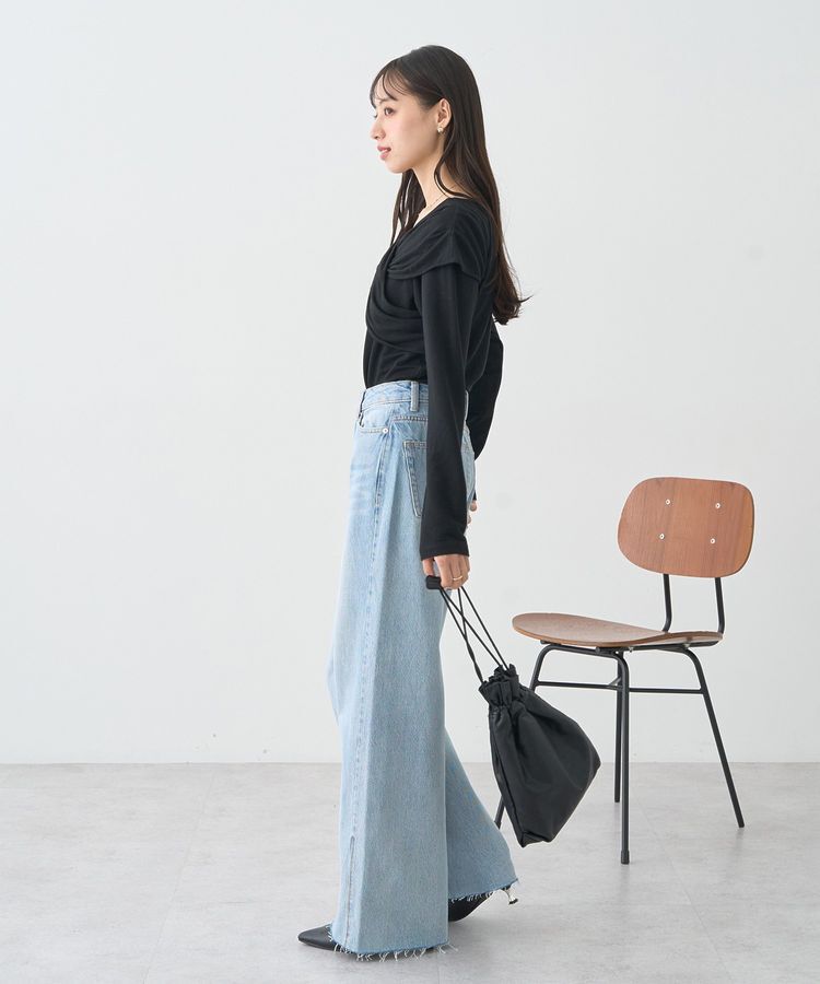 earth music&ecology「リボンライクドレーププルオーバー」|Tシャツ・カットソー|