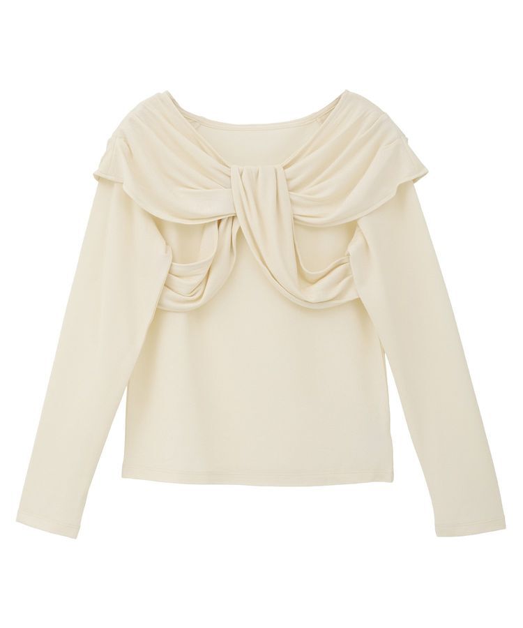 earth music&ecology「リボンライクドレーププルオーバー」|Tシャツ・カットソー|