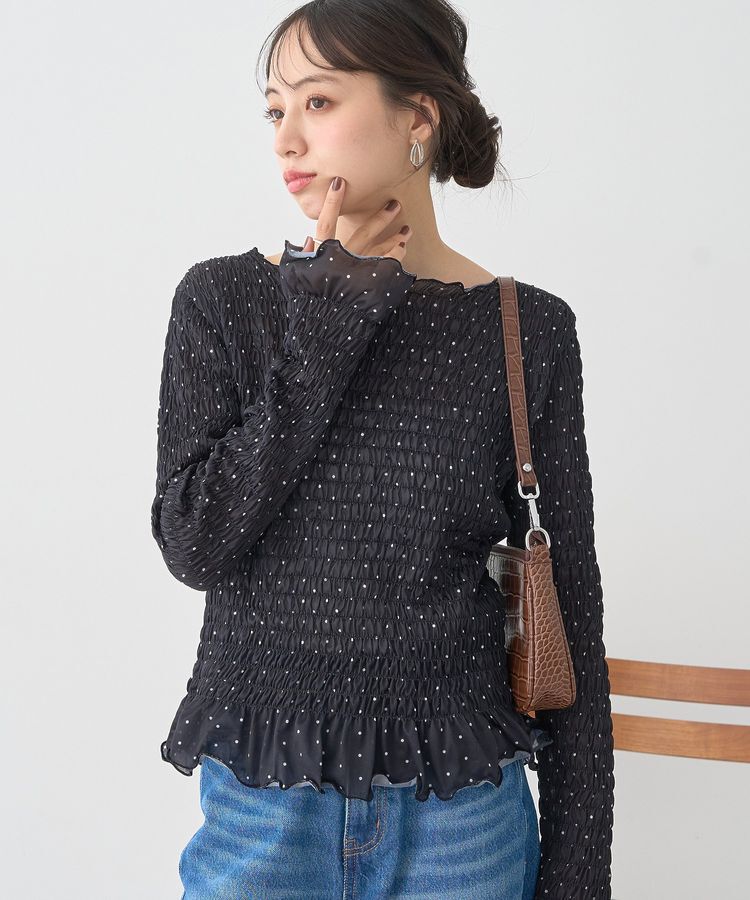 earth music&ecology「シャーリングメロープルオーバー」|Tシャツ・カットソー|ドットブラック