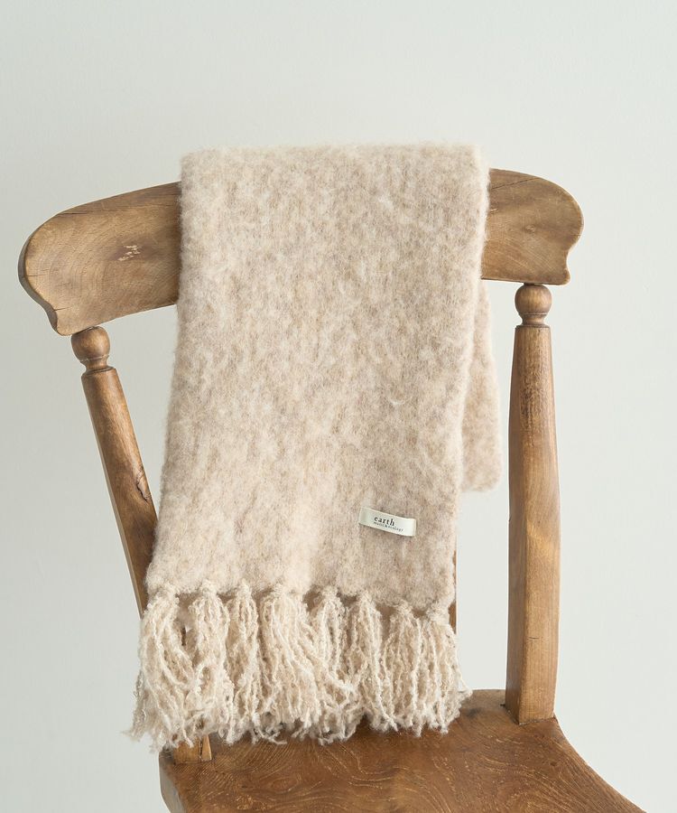 earth music&ecology「ループヤーンフリンジマフラー」|マフラー|Pink Beige