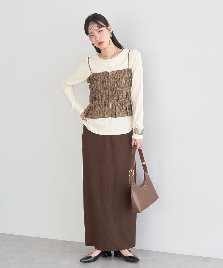 earth music&ecology「セルフカットテレコナロースカート」|タイト|