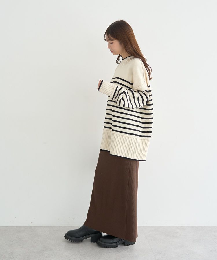 earth music&ecology「セルフカットテレコナロースカート」|タイト|