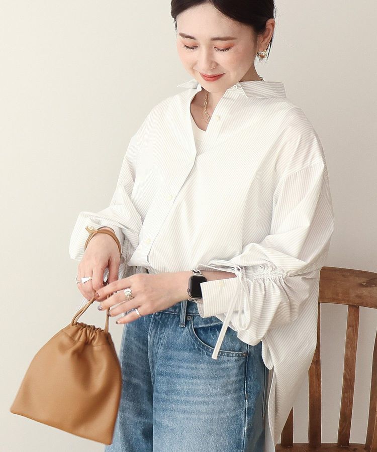 AMERICAN HOLIC「【イージーケア】バックギャザーリボンシャツ」|シャツ・ブラウス|White