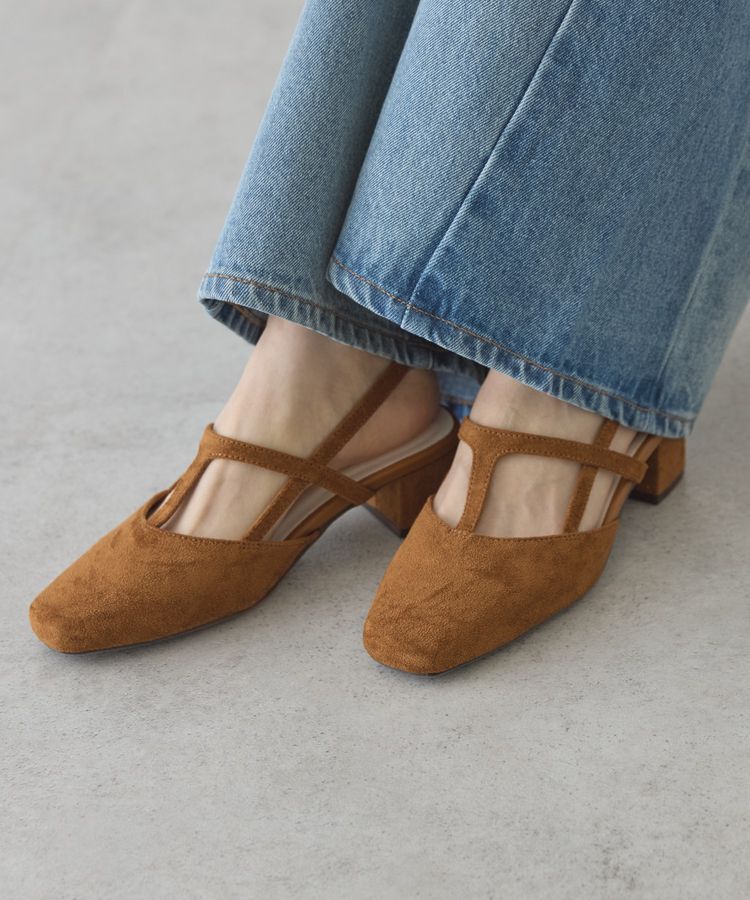 AMERICAN HOLIC「Tストラップスクエアパンプス」|パンプス|Brown