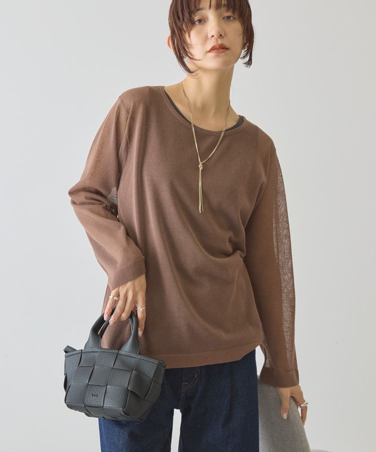 AMERICAN HOLIC「シアーニットプルオーバー」|ニット・セーター|Brown