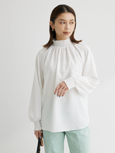 Green Parks「・ELENCARE　DUE　シャーリングカラーブラウス」|シャツ・ブラウス|