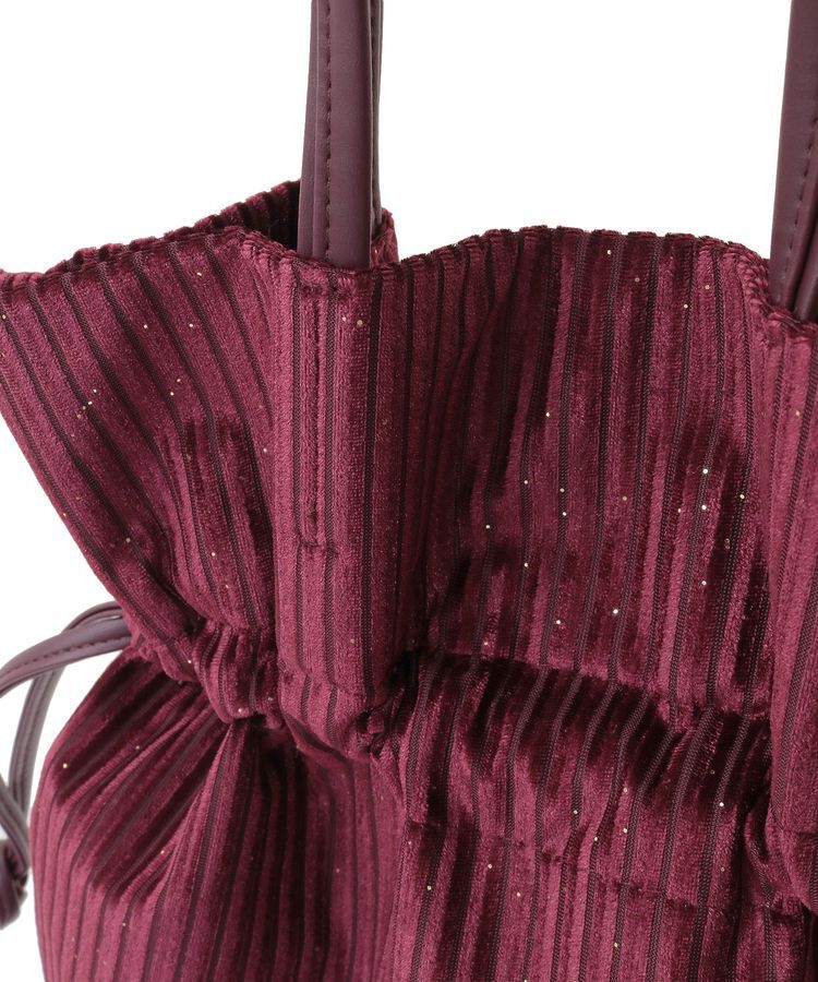 armonia「andmikka.ラメベロアプリーツ巾着バッグ」|トートバッグ|