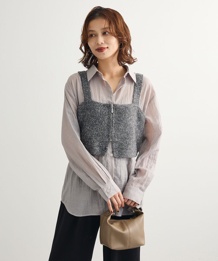 Green Parks「SET2点ラメシャギービスチェ+シャツ」|シャツ・ブラウス|