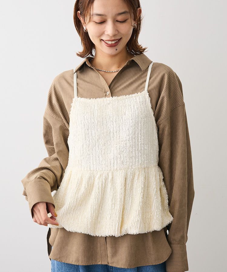 Green Parks「表面感ベロアバルーンキャミビスチェ」|ベスト・ジレ|