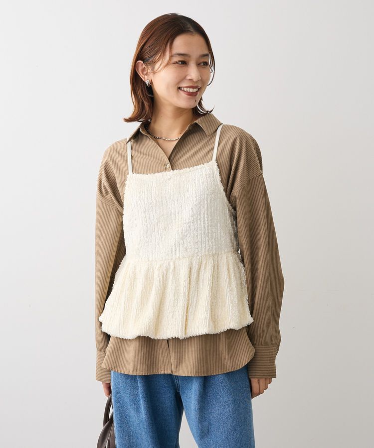 Green Parks「表面感ベロアバルーンキャミビスチェ」|ベスト・ジレ|