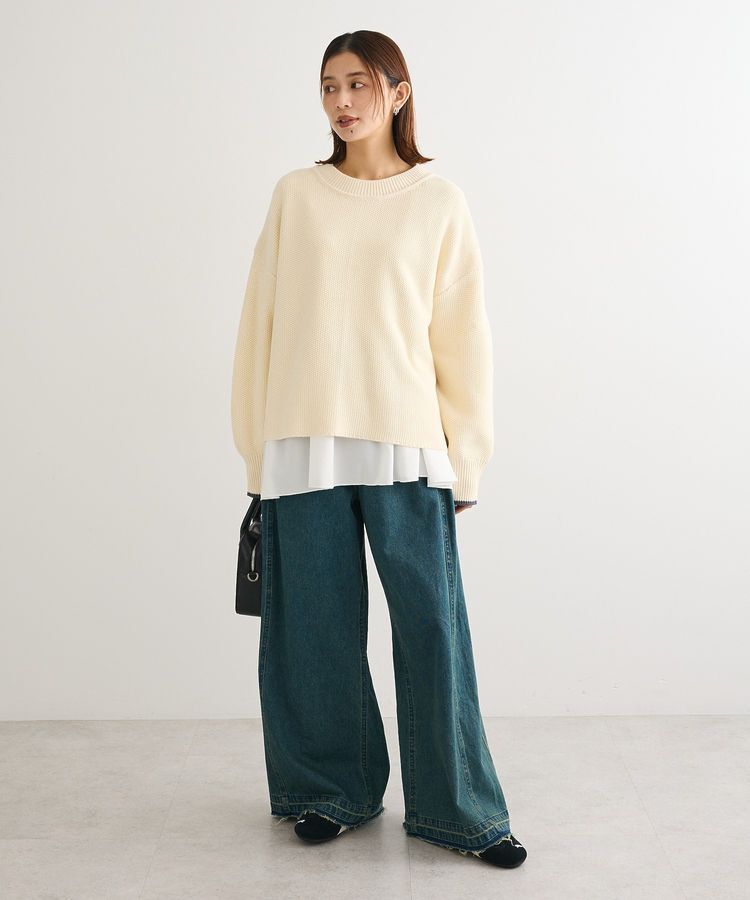 Green Parks「かのこ編モックネックニットプルオーバー」|ニット・セーター|