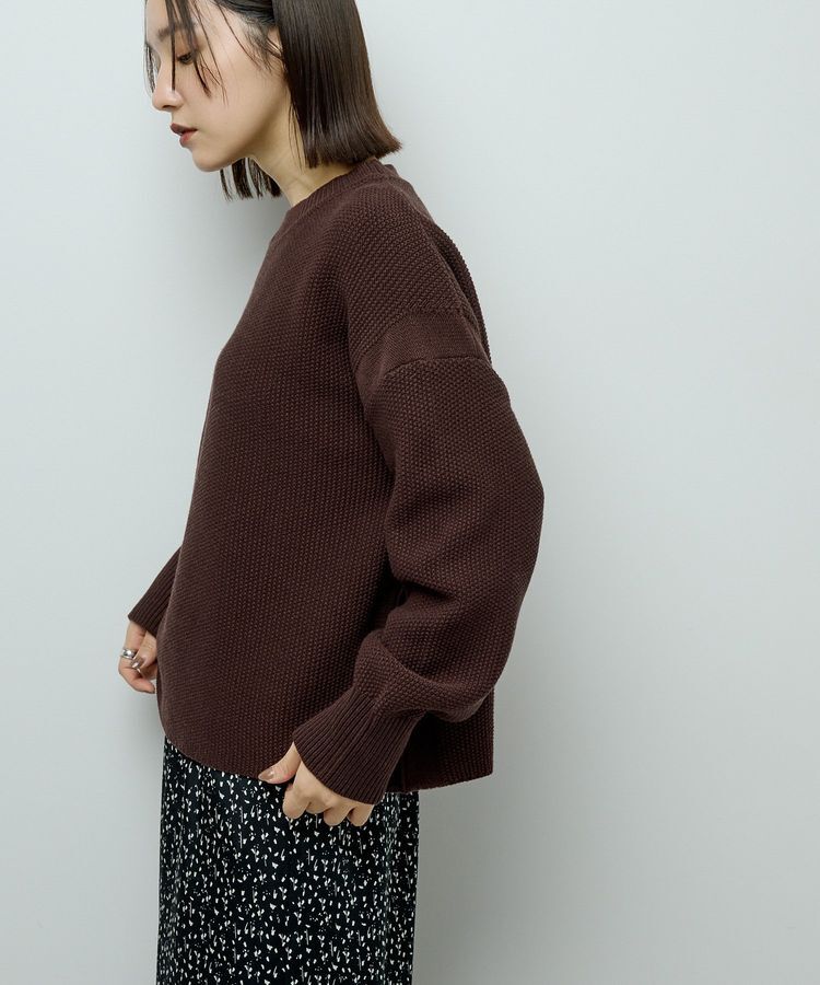 Green Parks「かのこ編モックネックニットプルオーバー」|ニット・セーター|Brown