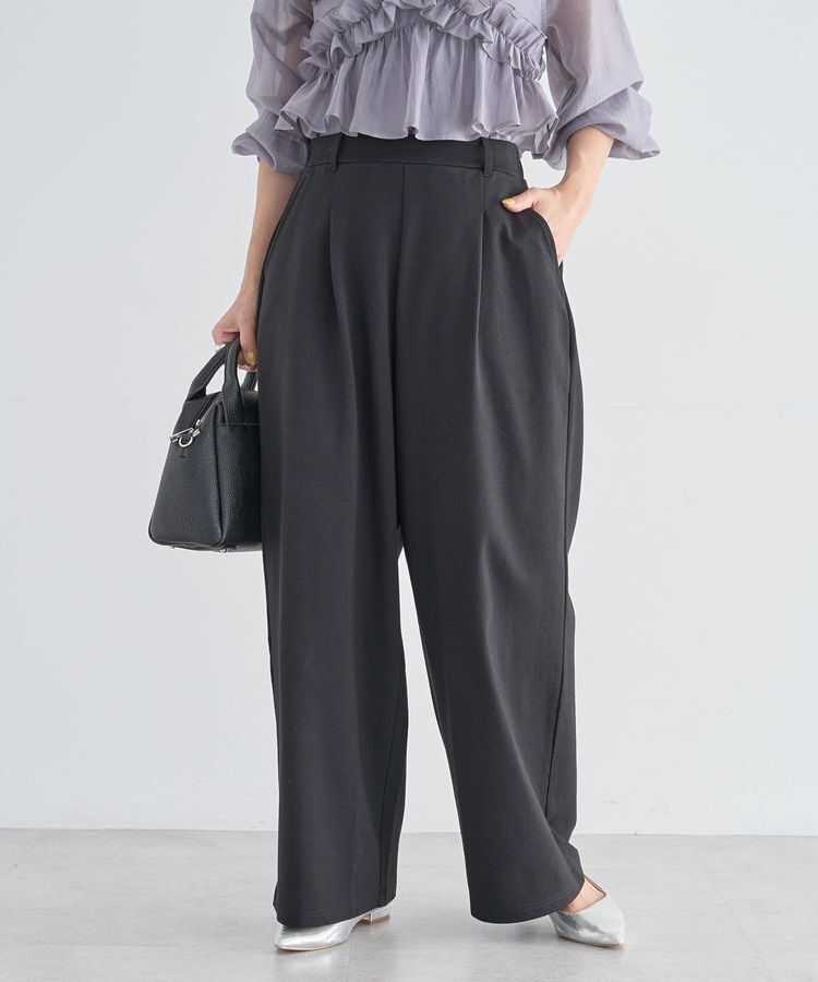 Green Parks「タックワイドスウェットパンツ」|その他|Black