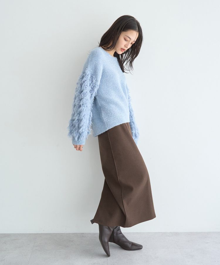 YECCA VECCA「メルトンナロースカート」|タイト|
