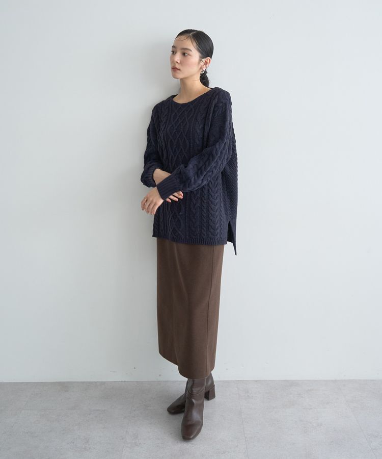 YECCA VECCA「メルトンナロースカート」|タイト|