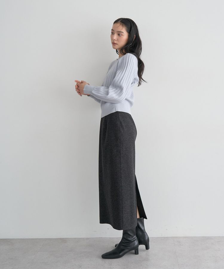 YECCA VECCA「メルトンナロースカート」|タイト|