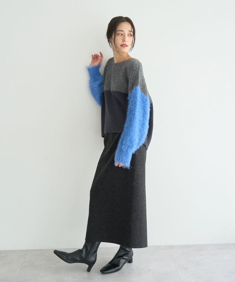 YECCA VECCA「メルトンナロースカート」|タイト|