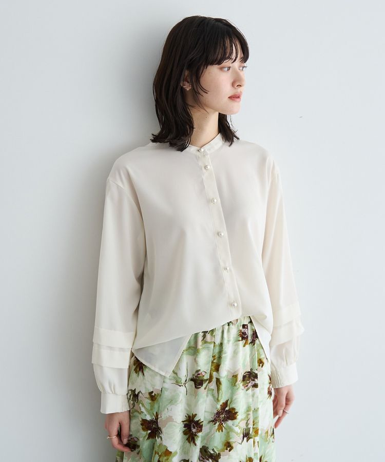YECCA VECCA「2way裾アレンジパール釦ブラウス」|シャツ・ブラウス|Off White