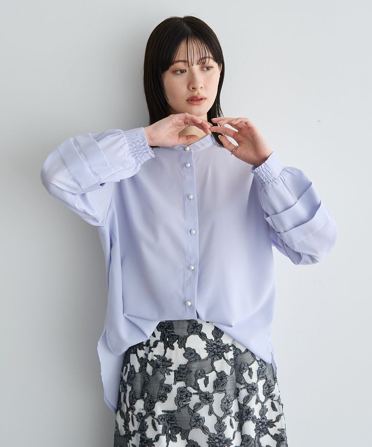 YECCA VECCA「2way裾アレンジパール釦ブラウス」|シャツ・ブラウス|