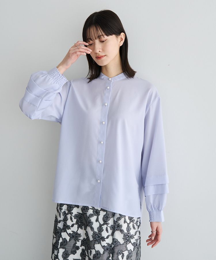 YECCA VECCA「2way裾アレンジパール釦ブラウス」|シャツ・ブラウス|Sax