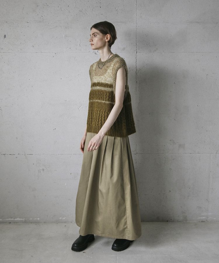 GARAGE OF GOOD CLOTHING「モヘア混ケーブル切り替えノースリーブプルオーバー」|ニット・セーター|