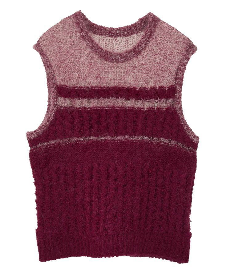 GARAGE OF GOOD CLOTHING「モヘア混ケーブル切り替えノースリーブプルオーバー」|ニット・セーター|