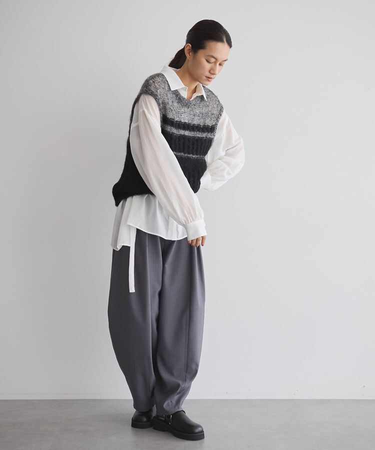 GARAGE OF GOOD CLOTHING「モヘア混ケーブル切り替えノースリーブプルオーバー」|ニット・セーター|