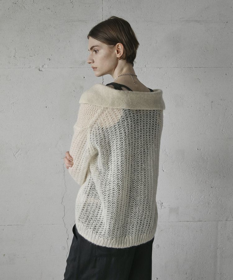 GARAGE OF GOOD CLOTHING「モヘア混襟付きニットシアープルオーバー」|ニット・セーター|