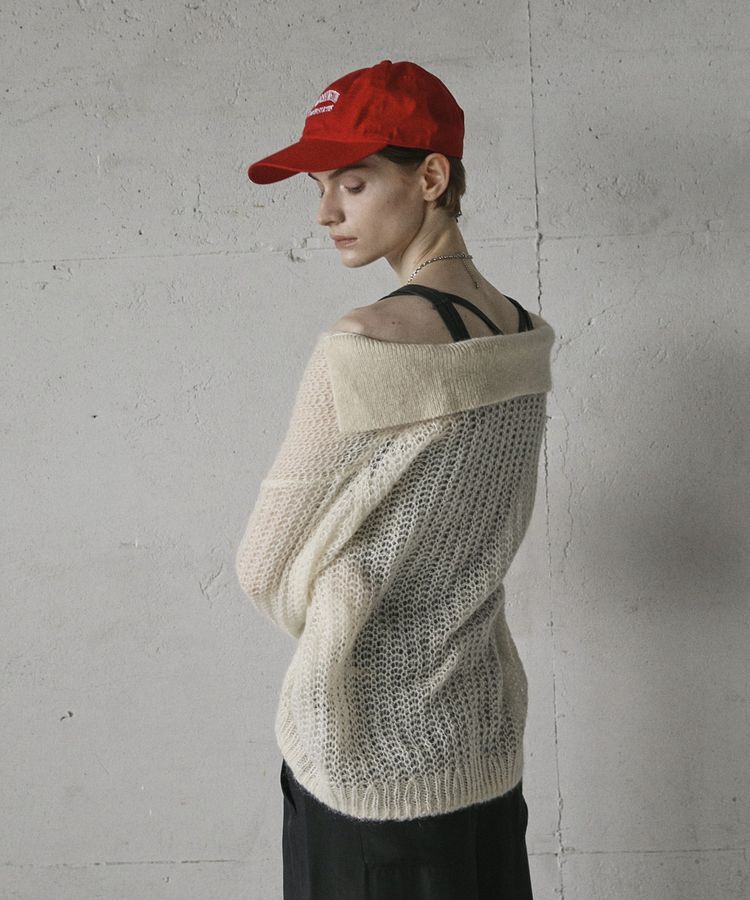 GARAGE OF GOOD CLOTHING「モヘア混襟付きニットシアープルオーバー」|ニット・セーター|